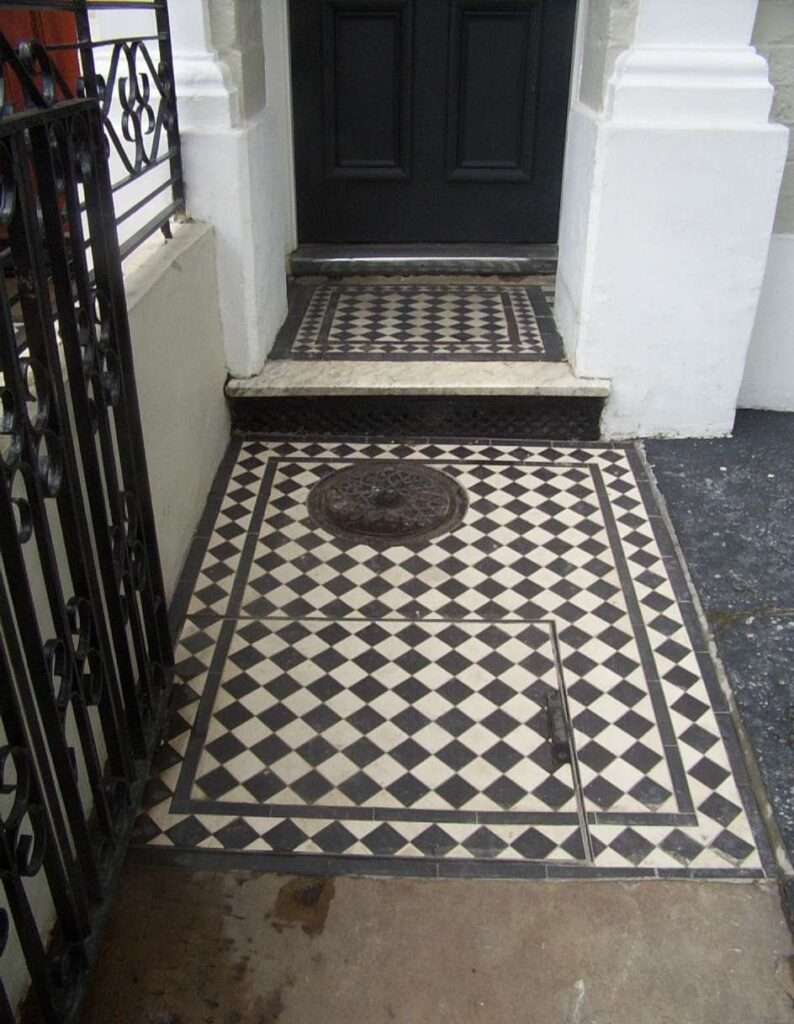 2 Black and White Dorchester Border with recessed manhole and coalhole