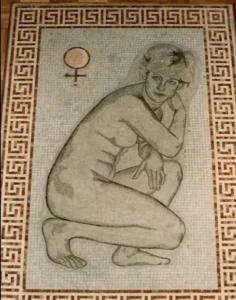 Aphrodite Diana in Travertine and Marble