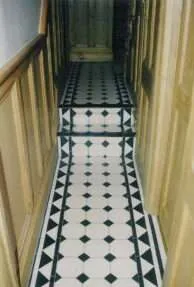 Black White Stepped Hallway