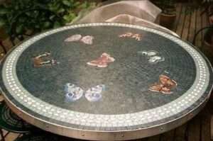 Butterfly Table in Vitreous Glass