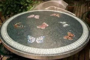 Butterfly Table in Vitreous Glass
