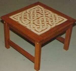 Celtic Knotwork Table Travertine and Marble