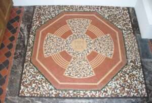 Holy Cross Custom Mosaic covering site of old Font