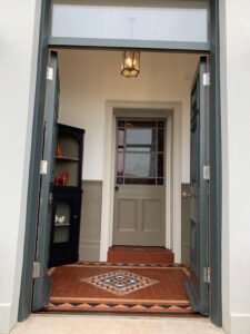 Bespoke Porch using reclaimed Victorian tiles3