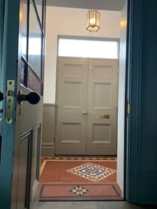 Bespoke Porch tiles using reclaimed Victorian tiles3